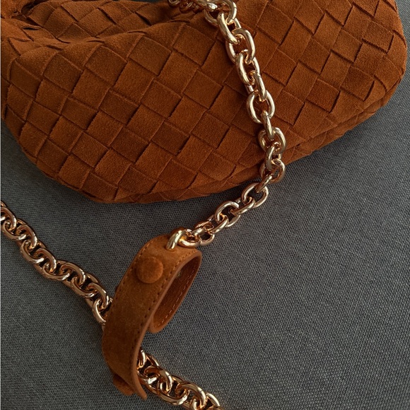 Real Suede Bag with Gold Chain - Picture 2 of 6